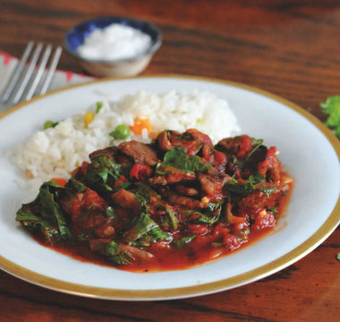 Bistec de res con acelgas